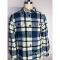 Mélange de laine de chemise à plaid à manches longues